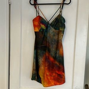 Watercolor party dress (L)
